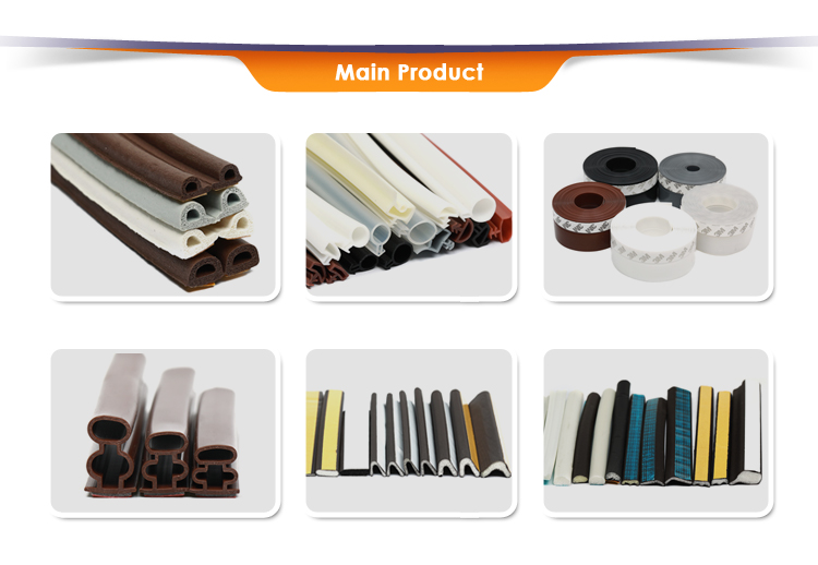 oem soundproof vibration damping u cup rubber seal strip use for glass french door