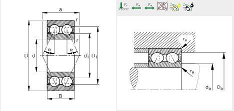 3304-2RS Hoekcontactkogellager met Dubbele Rij 20x52x22mm
