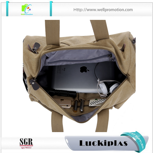 Borsa da viaggio arrotolabile di ultimo stile, borsone rotondo in tela