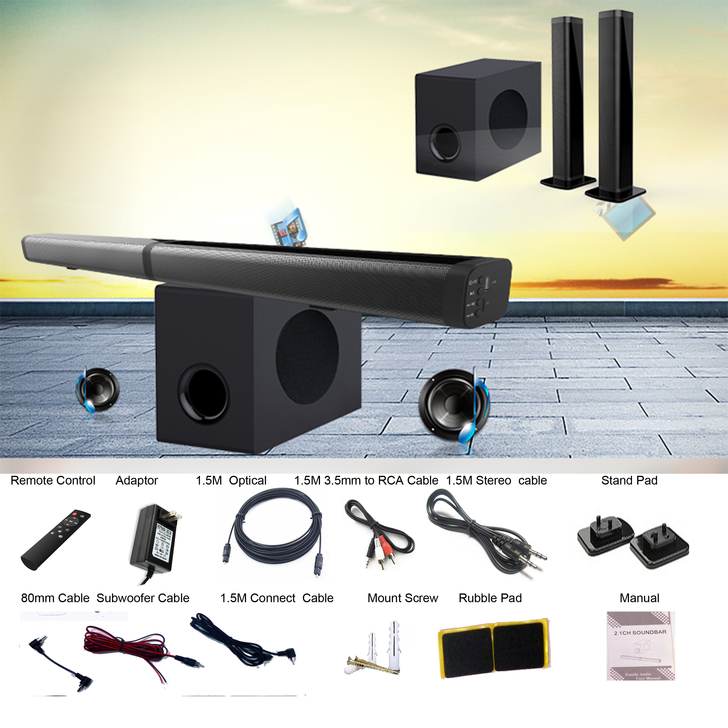 サウンドバー 2 in 1 取り外し可能 テレビ スピーカー Bluetooth Amazon.co.jp: HolyCrab サウンドバー 2 in 1 取り外し可能