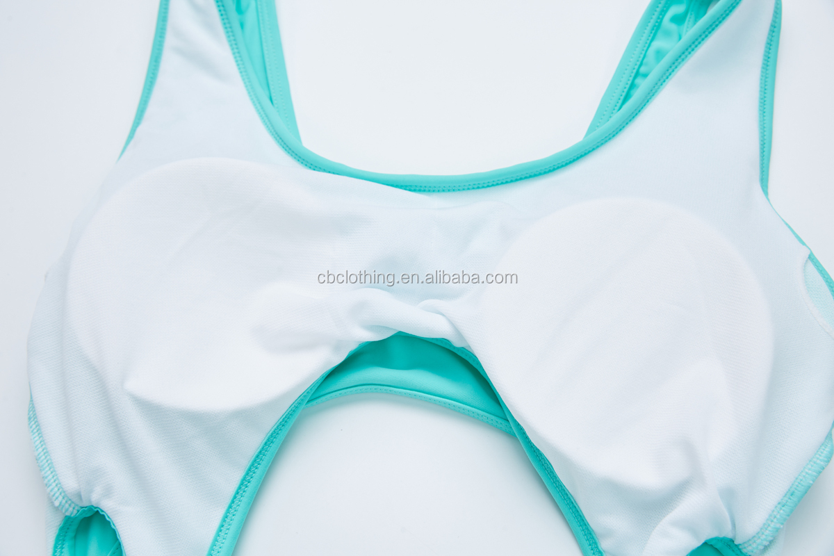 Wholesale Fashion Sexy Girl One-piece Lake-Green Swimwear Beachwear