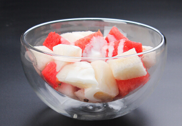 Haonai Insulated Double wall Salad Dessert Fruit Glass Bowl.