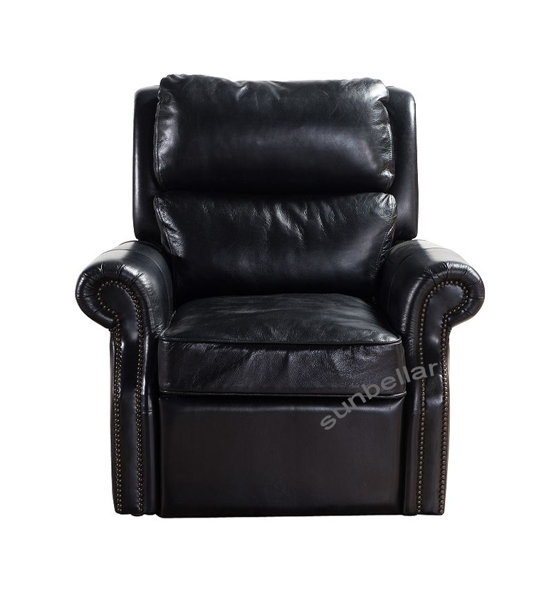 Hot sale luxury sofa chair home leather recliner chair vintage top grain leather armchair living room bedroom reclining chairs