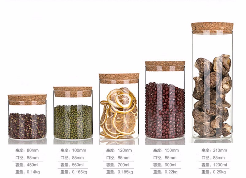 fancy Food Use and Storage Bottles & Jars Type glass jar with cork lid