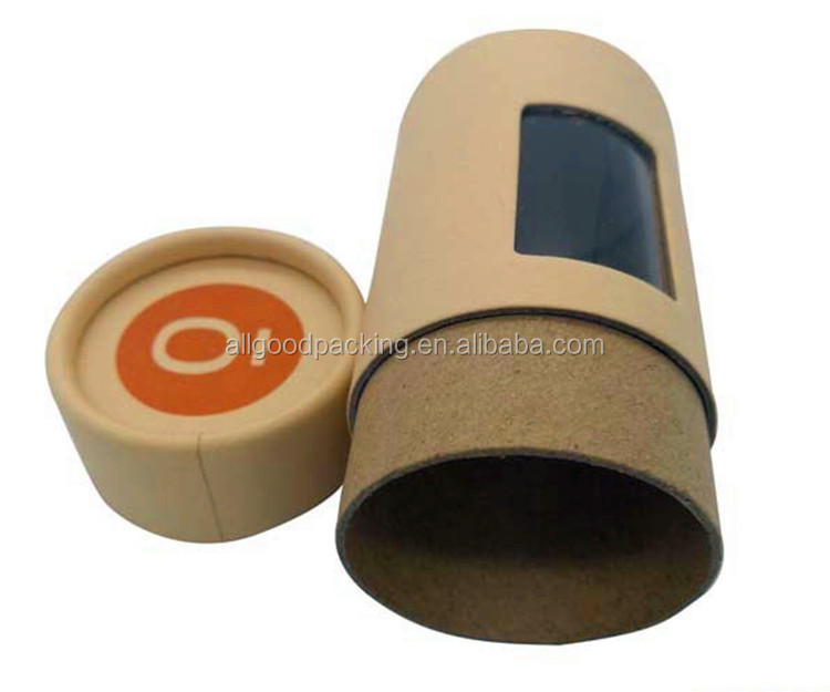Caja de regalo redonda del cilindro de tubo del papel de la fábrica de China con la venta al por mayor clara de la ventana del pvc
