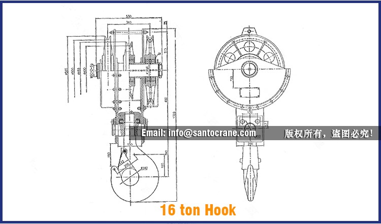 heavy duty steel wire hook for overhead crane