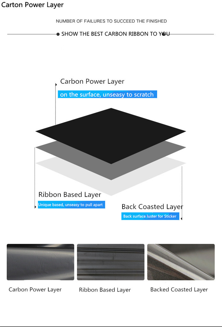 PET label resin ribbon Premium Thermal Transfer wax resin Ribbon For Barcode label Printer 110 X 300m