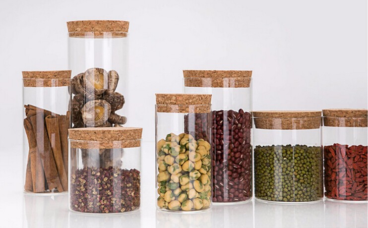 Haonai designed popular bulk glass jar with cork