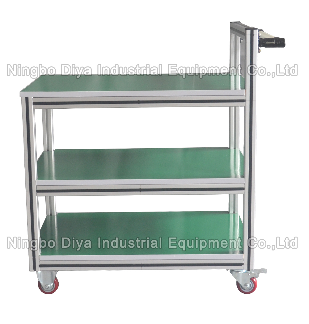 DY-T112   Industrielle Aluminiumlaufkatze drücken Tote Cart 3 Schichten von Hand ein