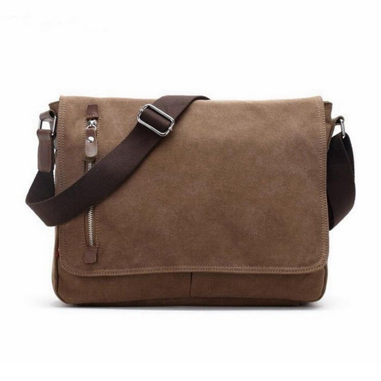 حقيبة كتف شديدة التحمل متعددة الاستخدامات قماش بالجملة مخصص ماركة حقيبة ساعي قطن عتيق للرجال