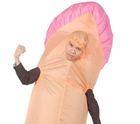 促销轻有趣的充气阴茎服装为成人