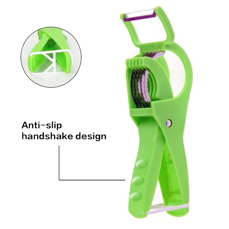 2-in-1 Peeler Slicer Plastic Multi-use Banana Cucumber Carrot Cutter Fruit Vegetable Salad Shredder Cutters
