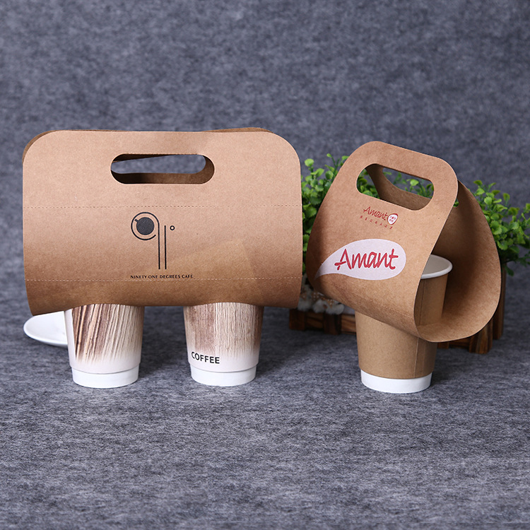 Custom Recyclable Paper Coffee Cup Holder Tray