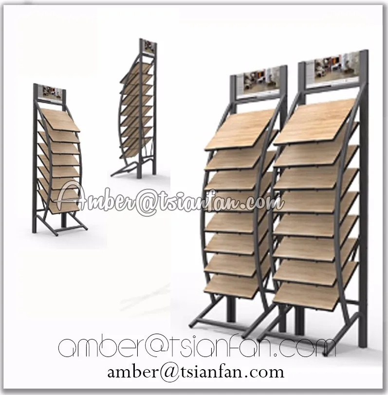 Custom Metal PVC Floor and Wood Flooring Tile Display Rack for Marketing