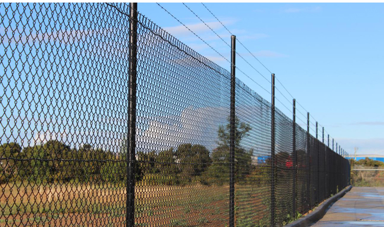 последние новости компании о Отверстие 50x50mm диаманта гальванизировало PVC покрыло черную загородку звена цепи  1