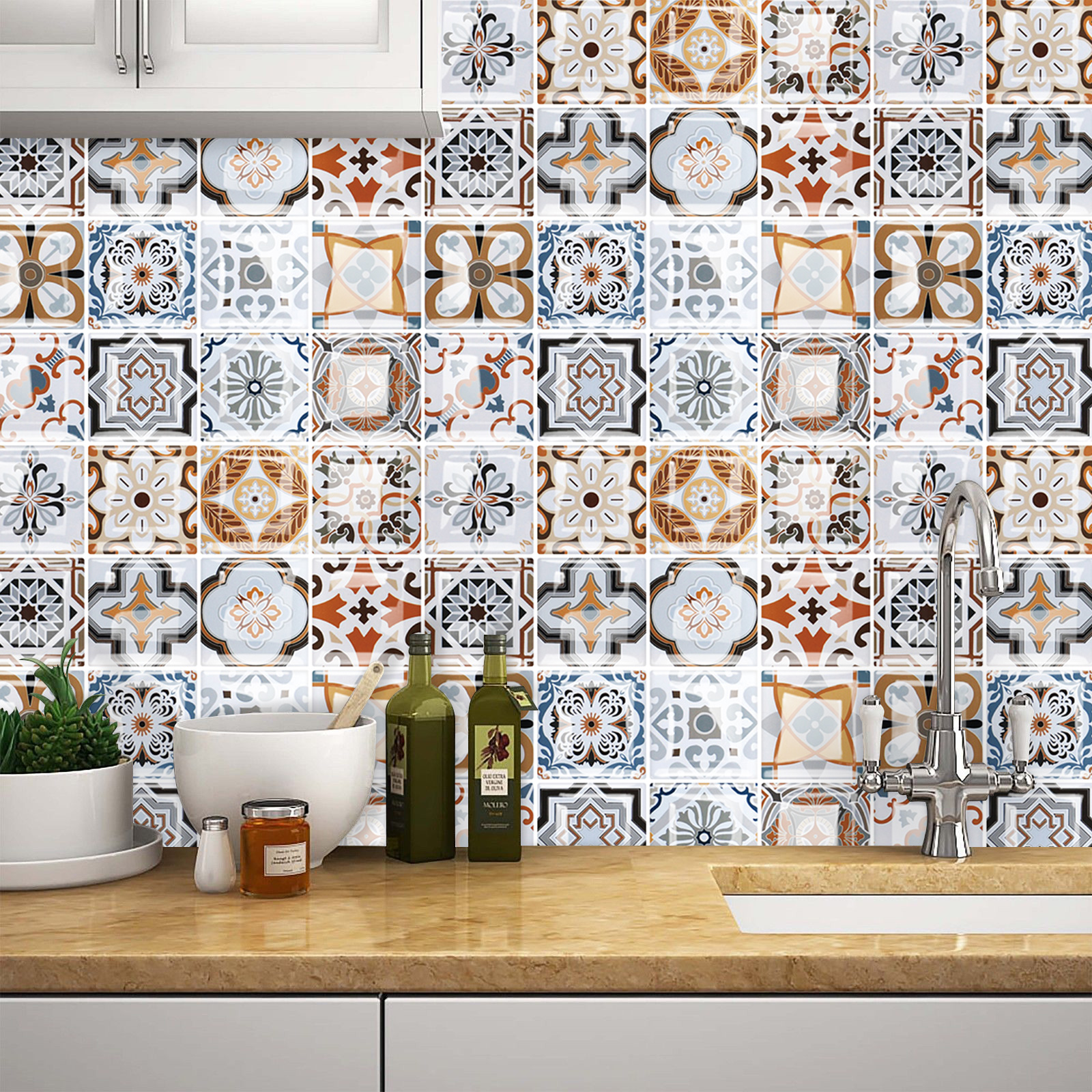 Removable waterproof custom vinyl wall stickers decal peel and stick 3D mosaic
