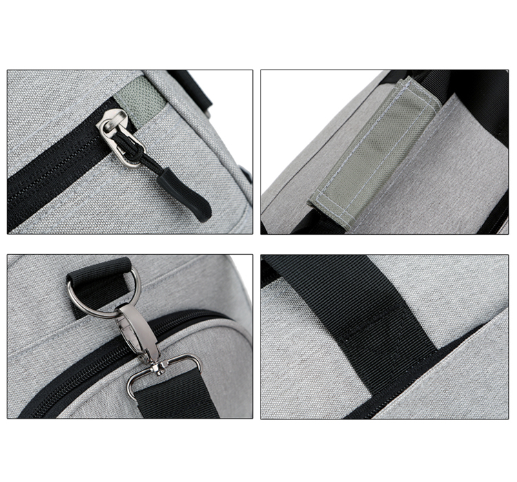 المعاد تدويرها شعار مخصص دائم الرجال الرياضة حقيبة من القماش الخشن الصالة الرياضية مع مقصورة الأحذية