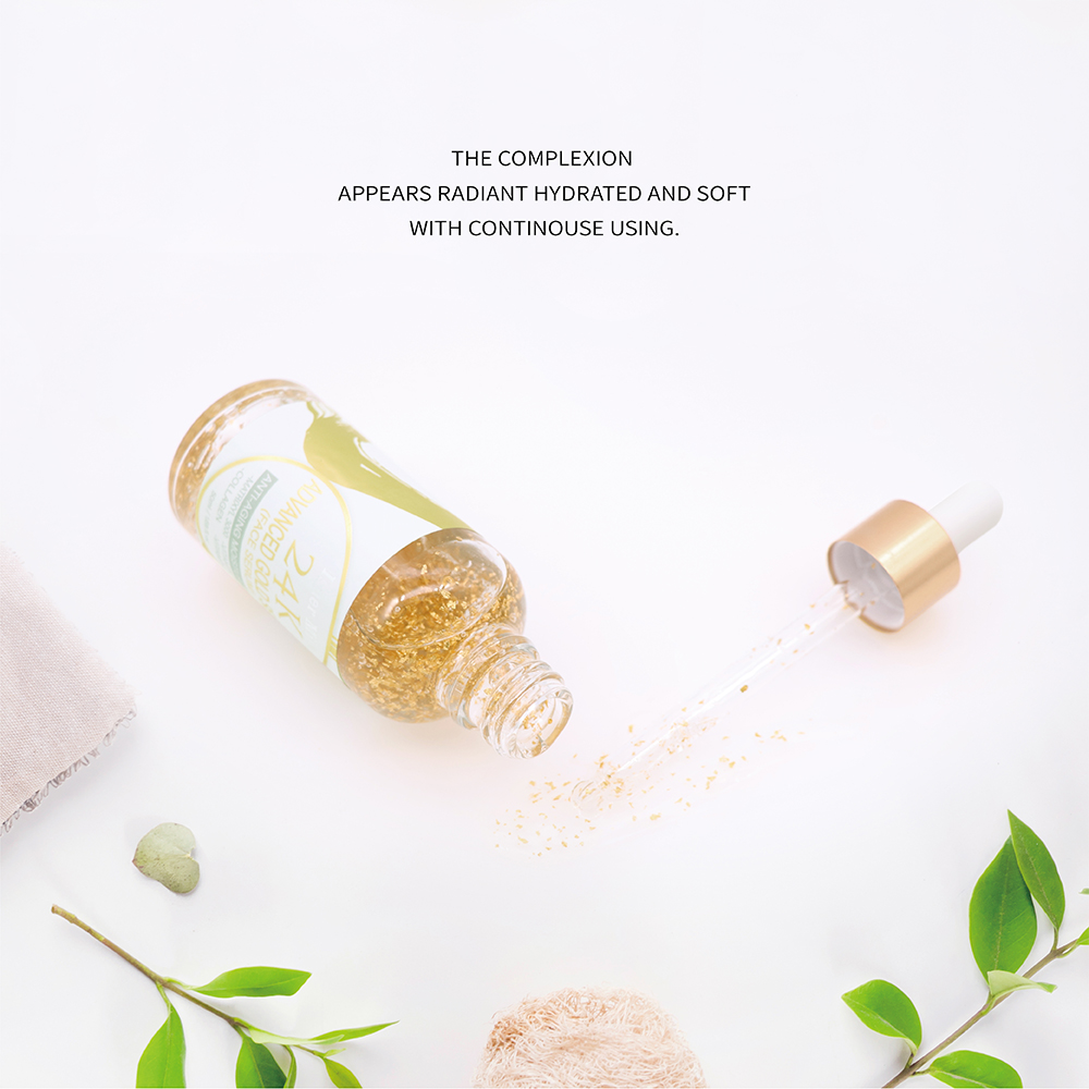 Hot Sale Private Label 24K Skin Care Face Serum for Women Korean 24K Gold Serum