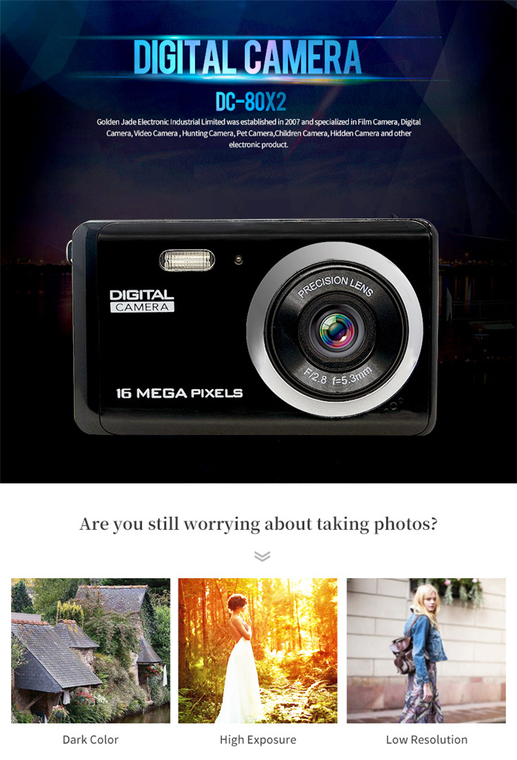 Made in China Professional 3.0inch LCD Display HD DV Digital Video Camera with 16.0 Mega Pixels Photo Resolution