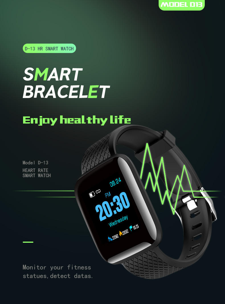 ID116 Plus Smart Bracelet Fitness Tracker with IP67