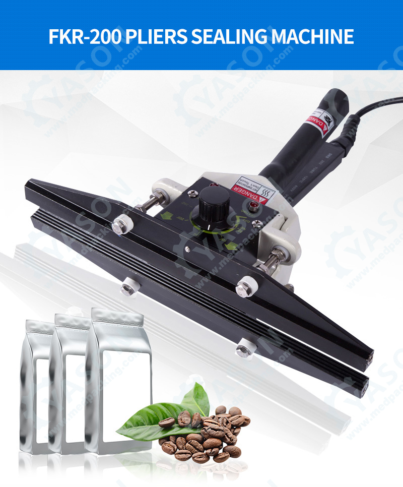 FKR200 Portable hand pliers Plastic Bag Sealer Aluminum Film Sealing Machine 200mm