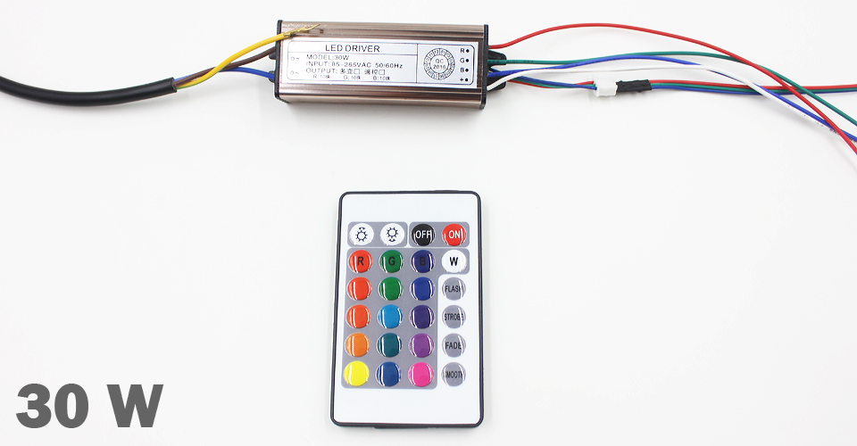 10-100W LED Driver AC85-265V DC25-38V Power Supply Waterproof IP66 Led Transformers + RGB Remote Controller for Led Light DIY