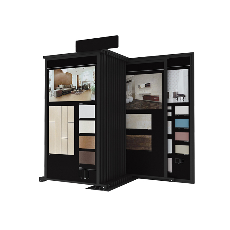 CT080--ceramic tile sliding type display racks tile door type display stand tile double side display stand