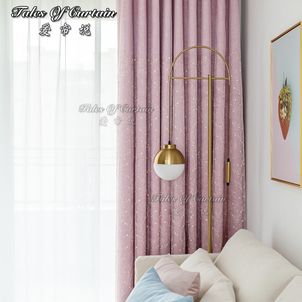 Window curtain for romantic home embroidery and finished curtain fabric