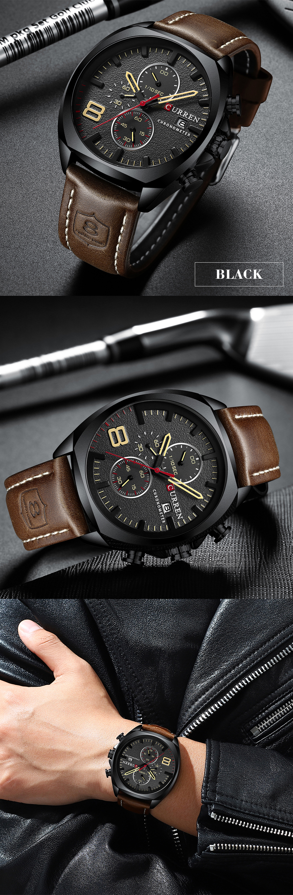 CURREN 8324 Fashion Casual Mens Sport Watch Men Analog Quartz Watches Waterproof Date Wrist Watches Men Clock