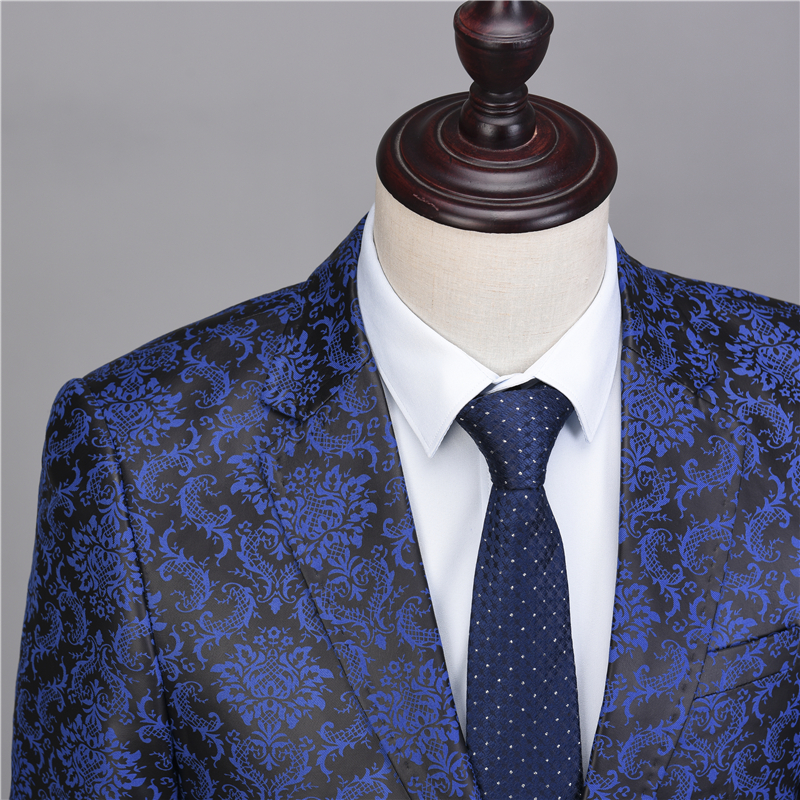 NA48 Floral Flower Pattern Wedding Suits For Men 4XL 5XL Plus Size Slim Fit Mens Party Prom Suits Homecoming Suit