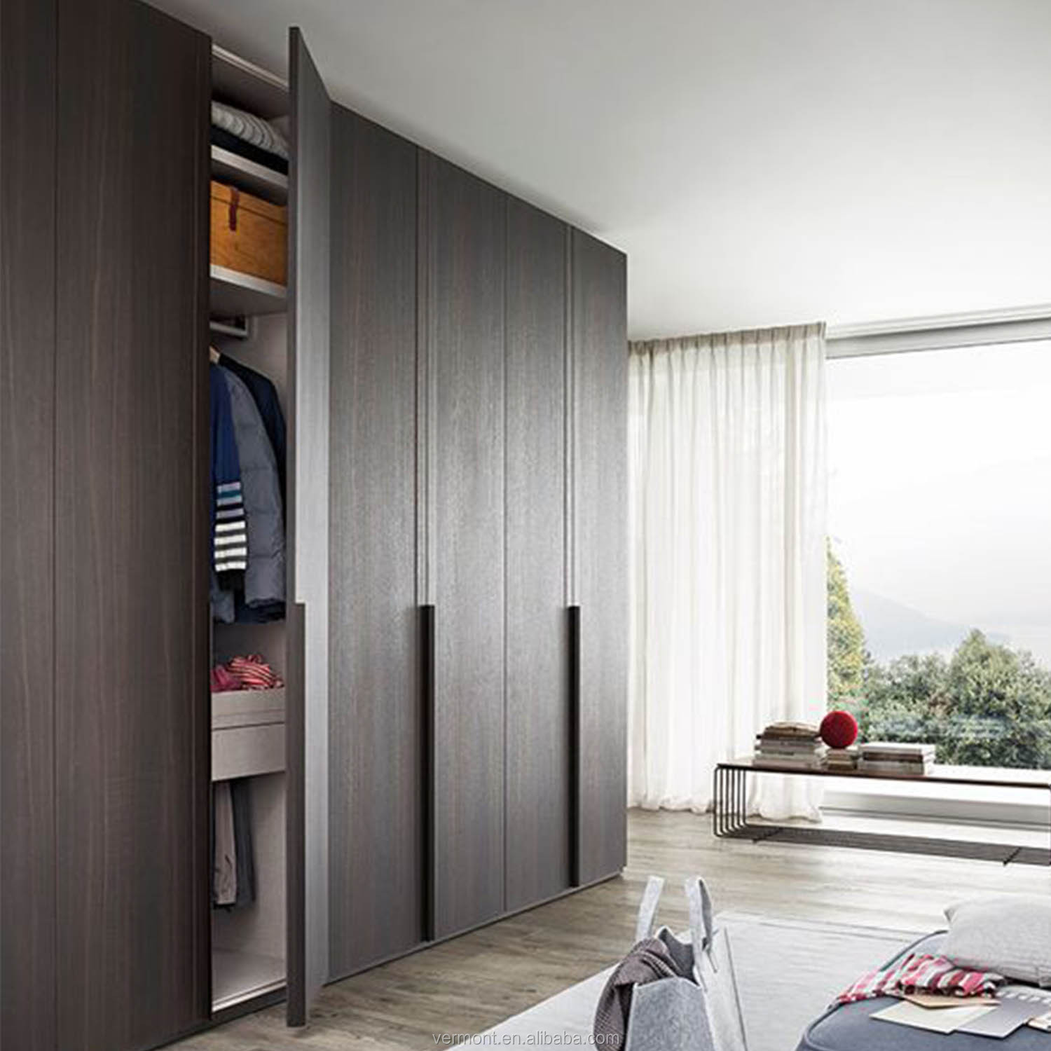 2020 杭州蒙特州彩色三聚胺开门式卧室衣柜