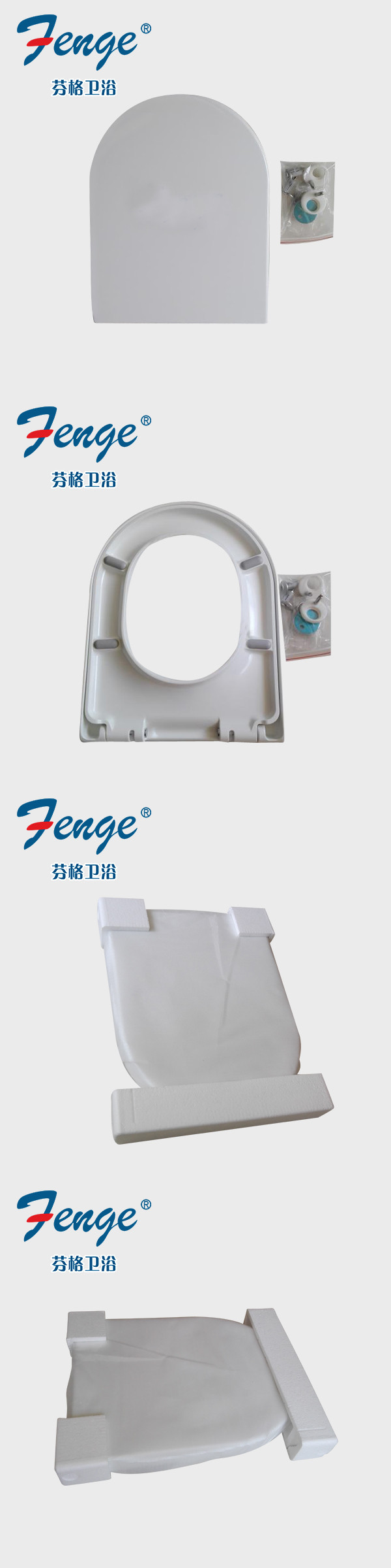 WHITE SOFT CLOSE TOILET WC SEAT D SHAPE SQUARE TOILET SEAT BATHROOM