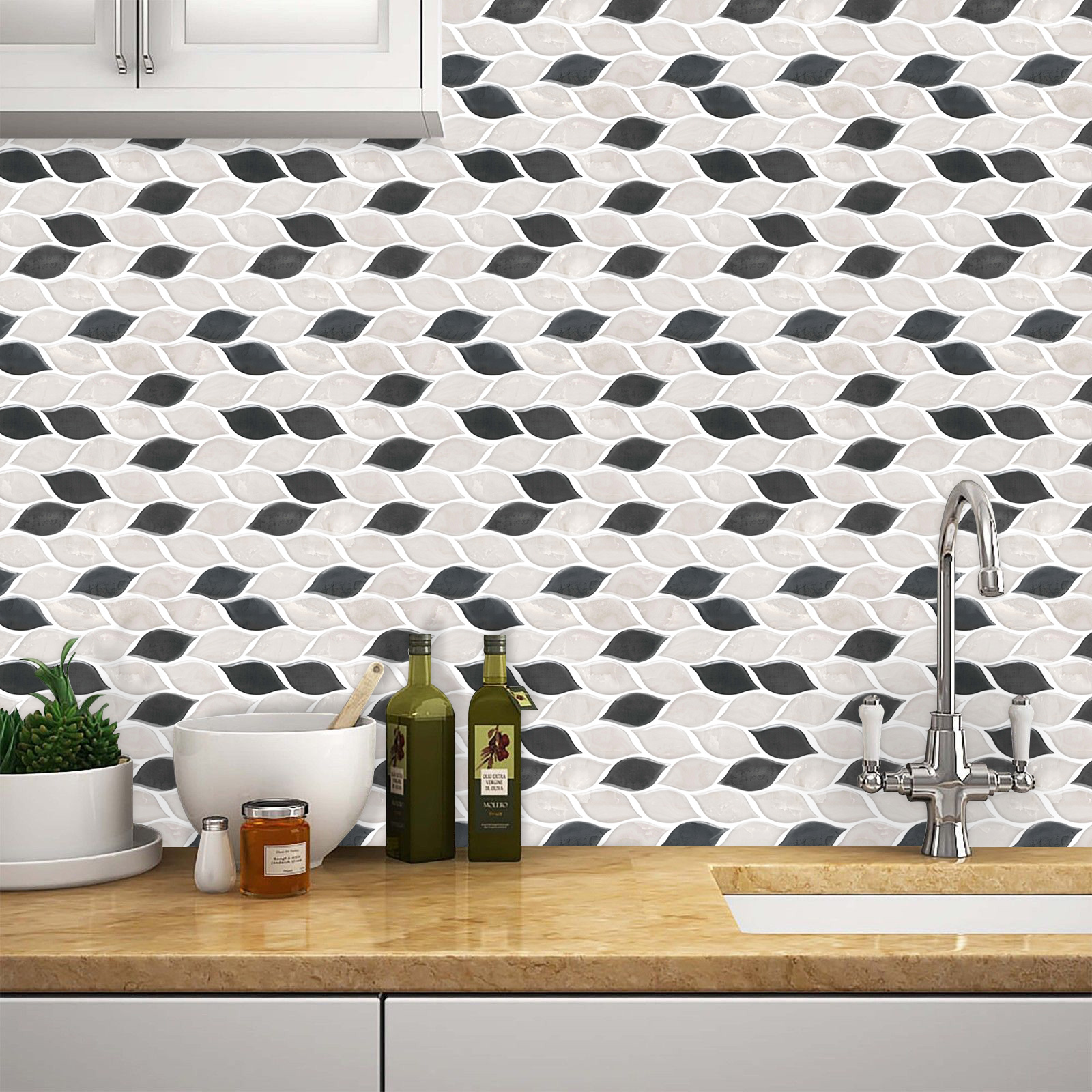 Interior Usage 3D Ceramic Covering Tiles for Home Decor Leaf Shape