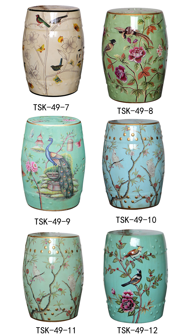 Chinese classic Ceramic Stool with different color and painting for sitting and home decoration in the garden and indoor