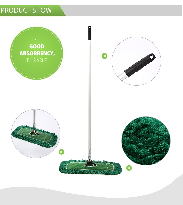 Most popular household stainless steel flat mop, white microfiber mop