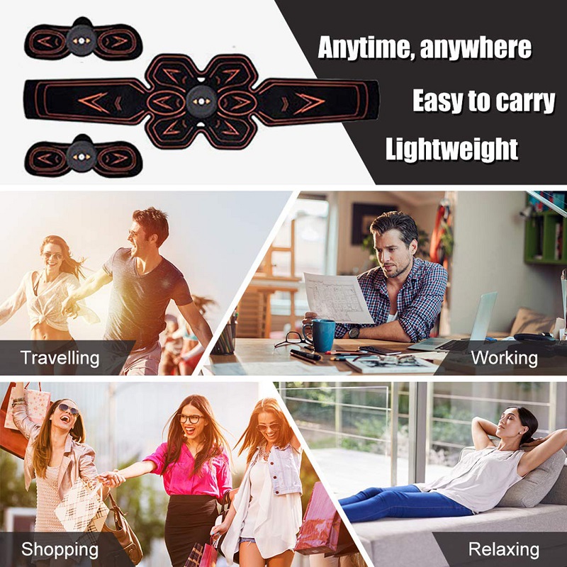 EMS ABS Stimulator Abs Trainer Muscle Toner Abdominal Toning Belt Workouts Portable AB Training Home Office Fitness Equipment
