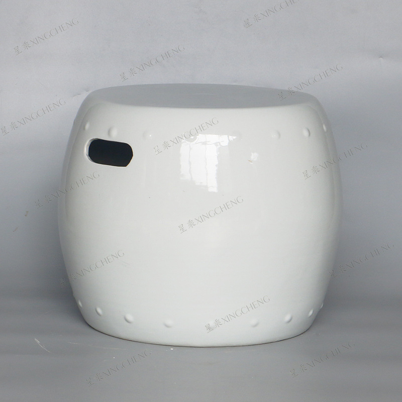 Porcelain kids garden seat  flower stand ceramic drum stool with different single color for home decoration