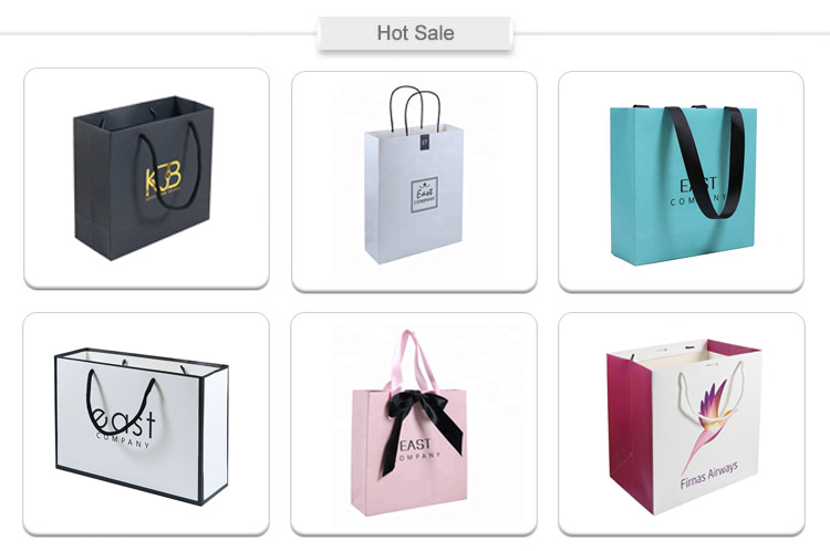 Custom Luxury Hot Foiled Silver Logo Paper Gift Shopping Bags Perso<i></i>nalized Handle Paper bags With Ribbon Bow