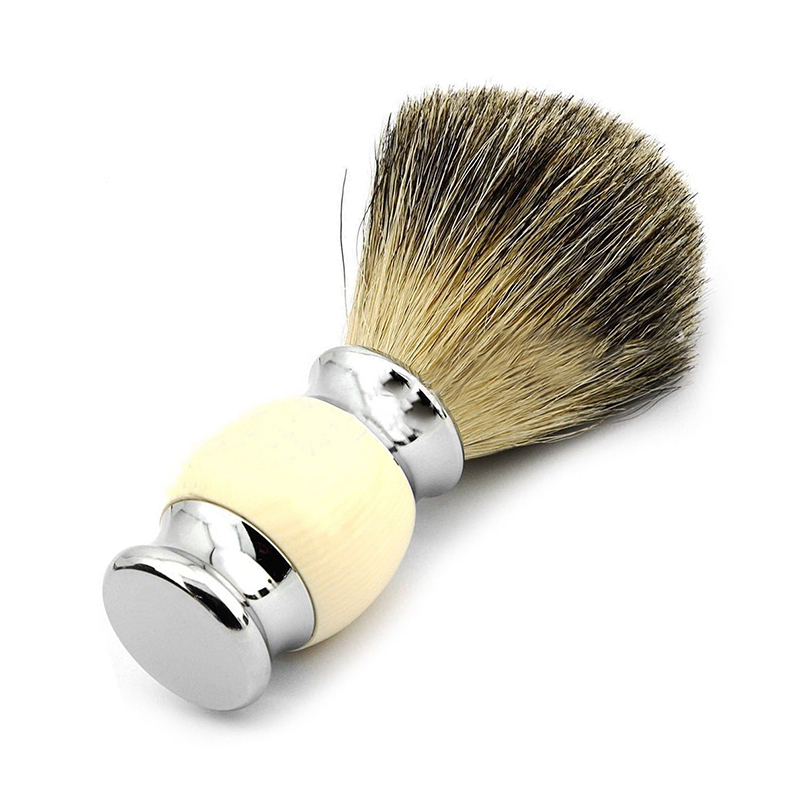 Badger Hair Base Shaving Brush for Men's Grooming Kit with Resin Handle Metal Pro Vintage Hand-crafted Pure