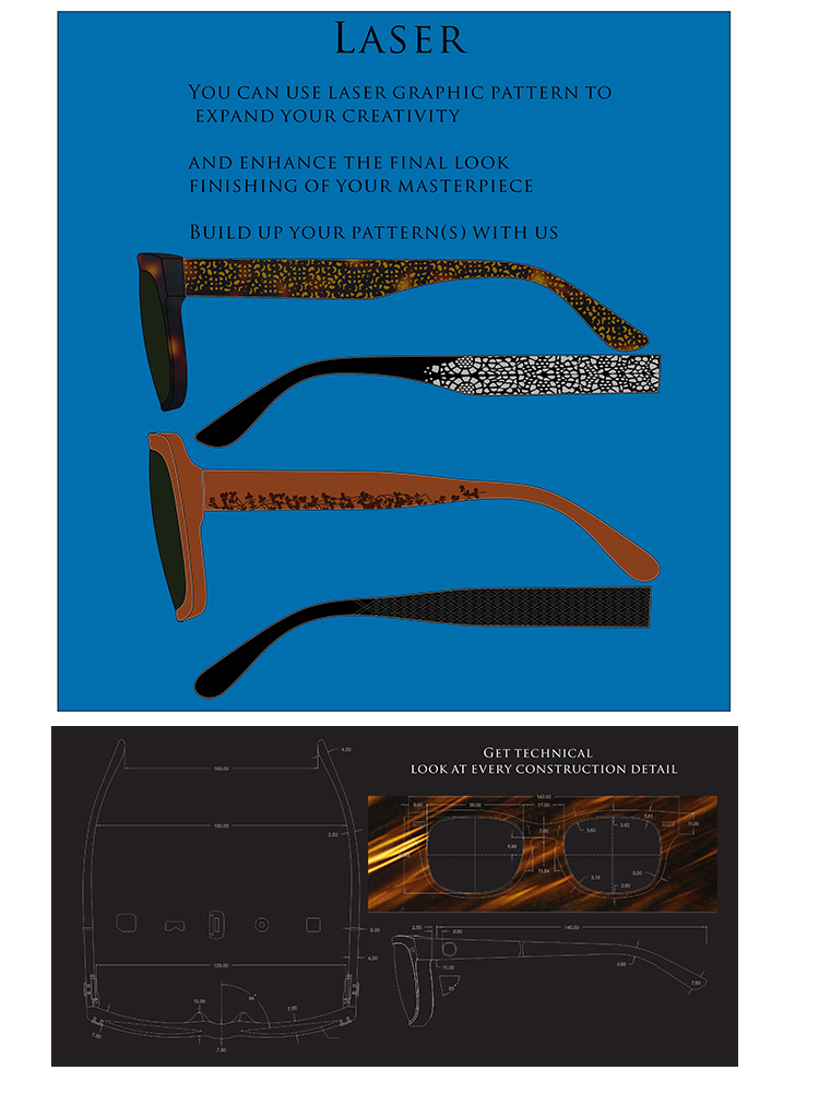 Newest Classic Square Sunglasses Black Frame Eyewear Design Logo