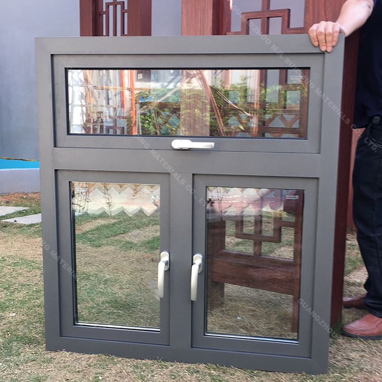 OEM ODM waterproof french combination double glazed black casement aluminum windows
