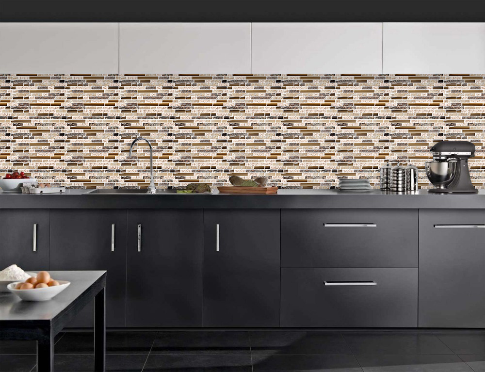 3D Century Mosaic soft magic gel vinyl peel and stick wall tile for bath kitchen backsplash