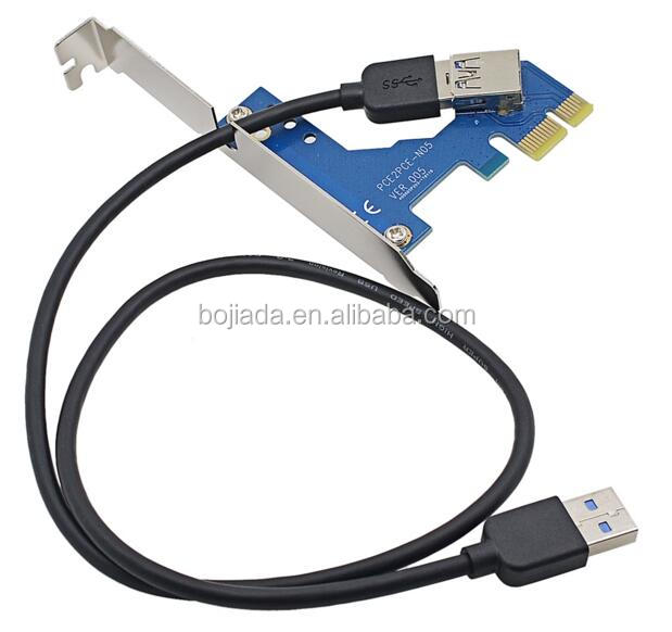 PCI-E X1から3PCIe 1Xスロット拡張アダプターカード 60cm USBケーブル付き