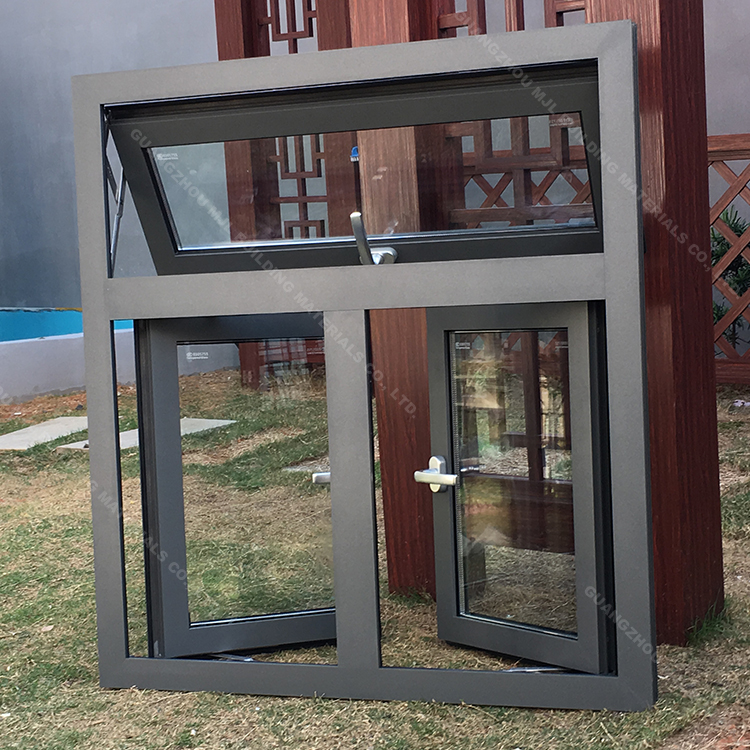 OEM ODM waterproof french combination double glazed black casement aluminum windows