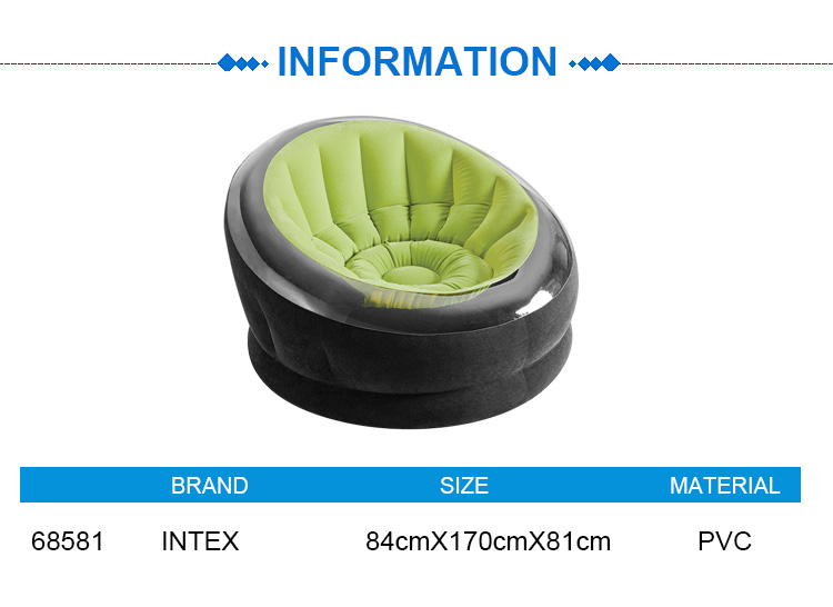 Intex Empire Chair Inflatable Flocking Sofa with Footrest
