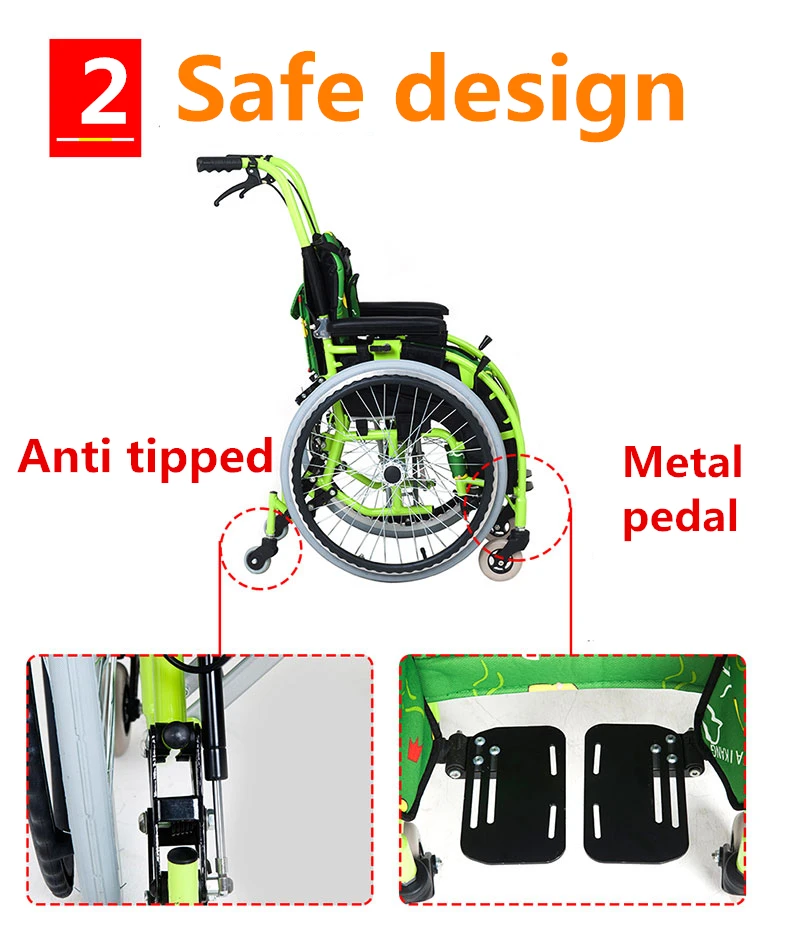 Foldable adjustable handcycle children wheelchair for cerebral palsy wheelchair.