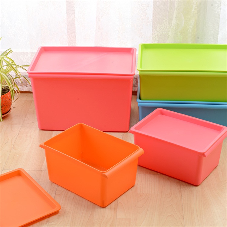Solid Colorful Plastic PP Storage Box, Home Storage Organization Box