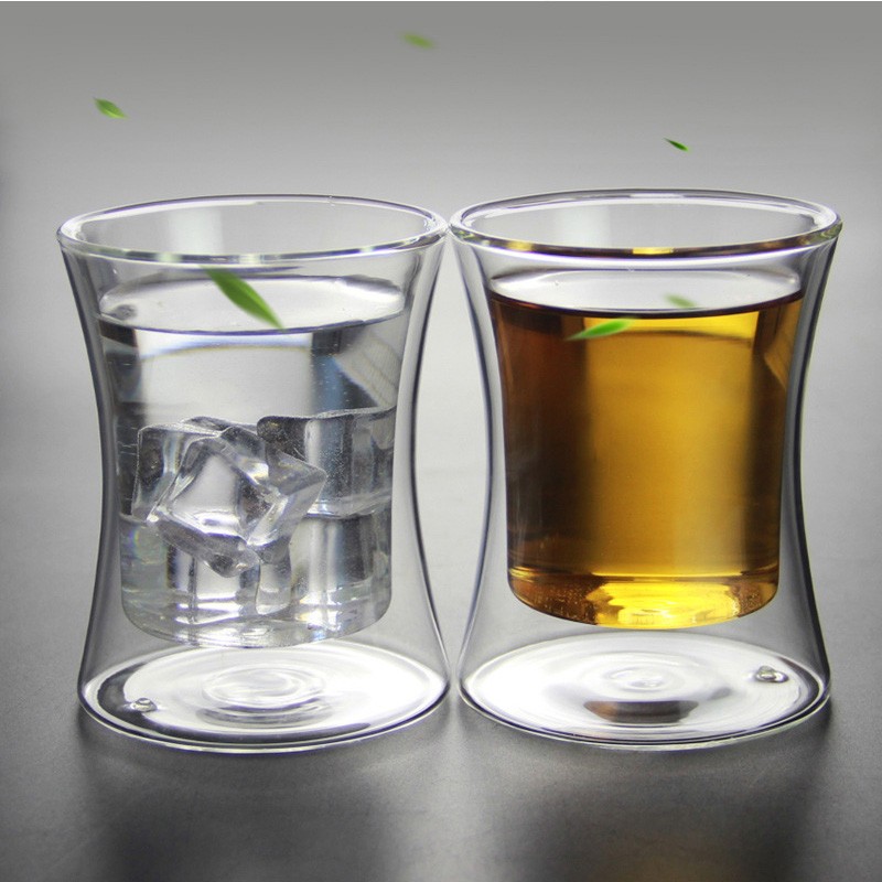 200毫升手工双壁耐热玻璃牛奶果汁杯硼硅酸盐绝缘饮料茶啤酒杯 - buy