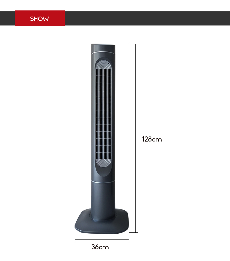 CE GS RoHs 50 Inch Fan Tower Oscillation function Fan Tower Black Color Fan Tower with Timer&Remote Control