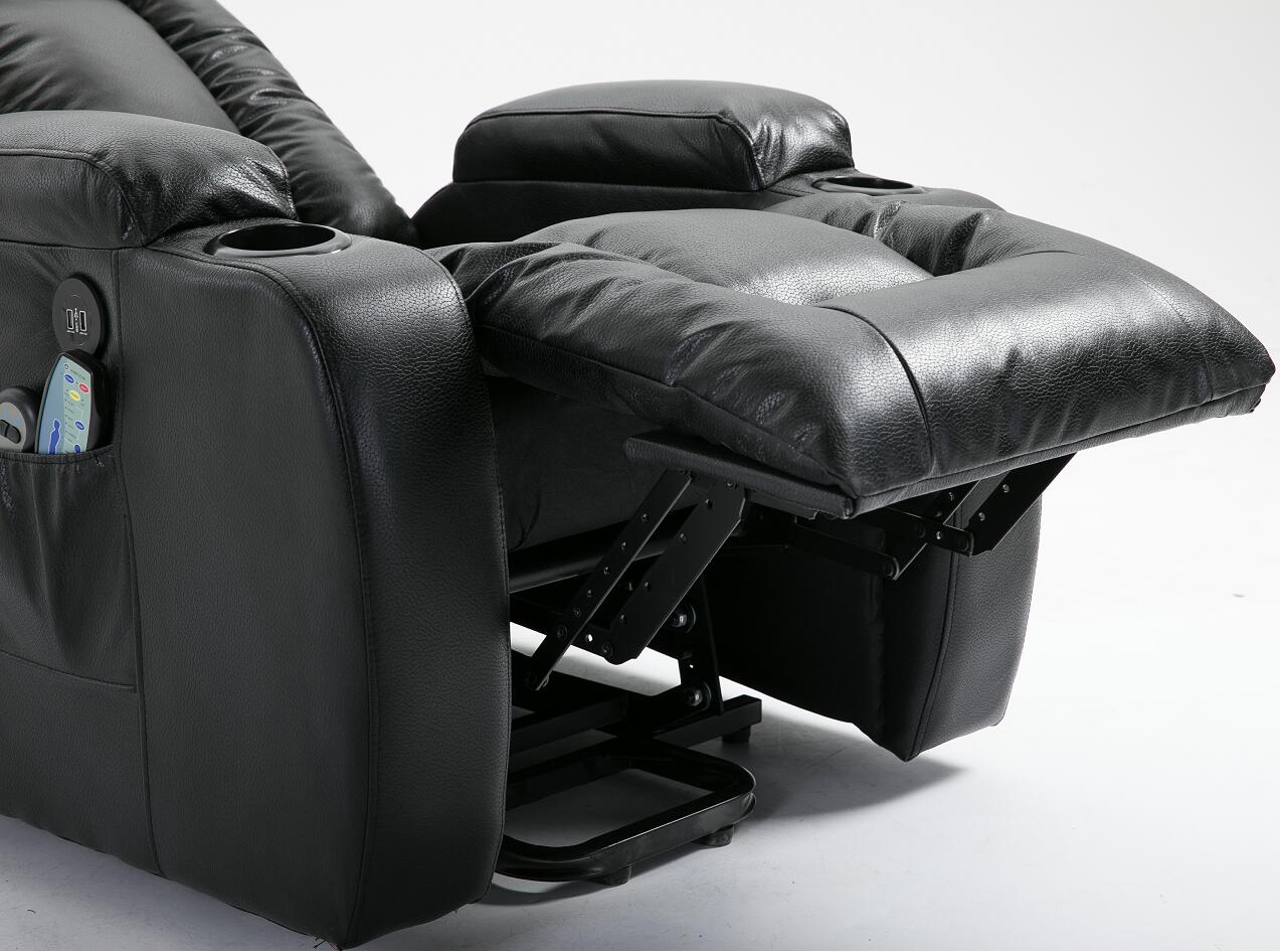 Factory 8 Point Massage & Heat Power Lift Electric Air leather Recliner Armchair Elderly Lounge Seat with USB Charging for Phone